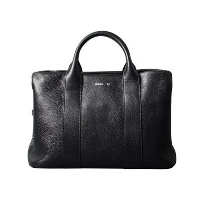 ヒロフ トートバッグ 手提げ 肩掛け 型押し 裏地スエード レザー ブラック 黒 HIROFU（ヒロフ）の「◇【クラッシカ】レザートートバッグ M 本