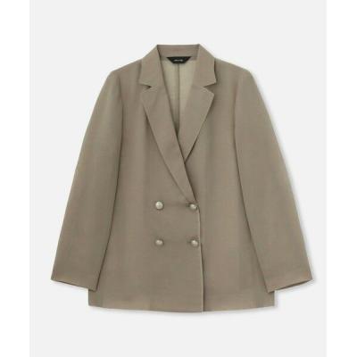 【新品タグ付き】ワルツシアーオーガンジャケット カーキ ダブルブレスト ワルツシアーオーガンジャケット | allureville (Women