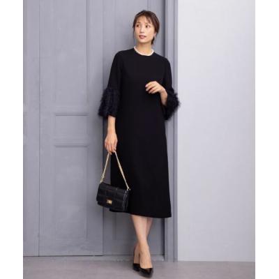 レリアン ♡ 総柄 上品 ワンピース 淡ブルー×ブラック レリアン ♡ 総柄 上品 ワンピース 淡ブルー×ブラック