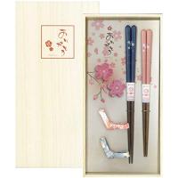 イシダ 日本製 ギフト 桐箱 箸置付 夫婦箸 ありがとう 14×27.5×2.5cm | セルフトレイダーズ