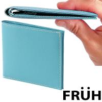 FRUH 薄型スマート スリムウォレット 二つ折り財布 サックスブルー フリュー GL012L-BLUE 日本製 | SenSSyo センショウYahoo!店