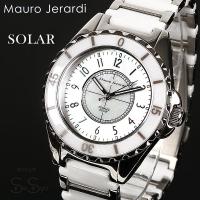 Mauro Jerardi セラミック ソーラー腕時計 メンズ ホワイト アナログ 3気圧防水 マウロジェラルディ MJ041-2 | SenSSyo センショウYahoo!店