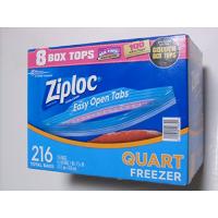 Ziploc ジップロック 冷凍用バック クォートサイズ EasyOpenTabs 216枚入（54枚×4箱） | SerenoII