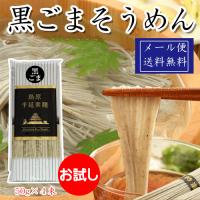 黒ごまそうめん ポイント利用 お試し グルメ 手延べそうめん 長崎 メール便 4束