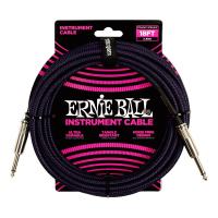 ERNIE BALL Braided Instrument Cable 18ft S/S (Purple/Black) [#6395] | 渋谷イケベ楽器村