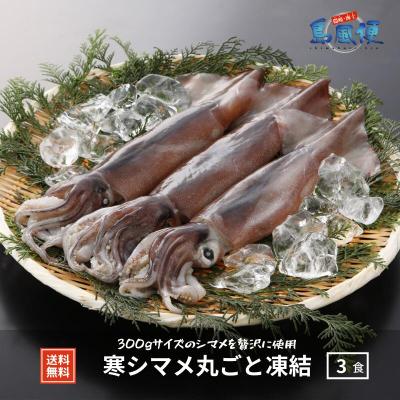 大サイズ3杯】【胴だけで25cm前後】寒シマメ丸ごと凍結(1杯約 大サイズ3杯】【胴だけで25cm前後】寒シマメ丸ごと凍結(1杯約