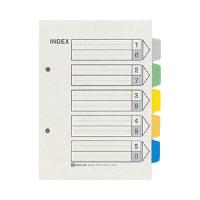キングジム カラーインデックス A5縦 5色5山6枚 2穴 10組入 903 グリーン購入法適応 ★ネコポス | ジムエールYahoo!店