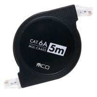 MCO コードリールCAT.6A LANケーブル 5mブラック MUL-CA605/BK | ベッド・ソファ専門店シャイニングストア生活館