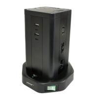 HIDISC タワー型USB付電源タップ　(Type-C×2+Type-A×2)　HD-AC12C2U2BK | シャイニングストアNEXT