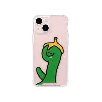 168cm ハイブリッドクリアケース for iPhone 13 mini Green Olly with バナナ 168247i13MN | シャイニングストア