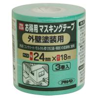 PCお徳用マスキングテープ アサヒペン 塗料・オイル 用品 ガイヘキー24mmX3イリ | シャイニングストア