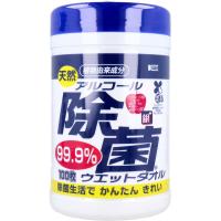 天然 アルコール除菌ウェットタオル ボトル 厚手 100枚入 | シャイニングストア