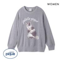 gelato pique 猫ジャガードルームウェア F gelato pique（ジェラートピケ）の「ネコジャガードプルオーバー