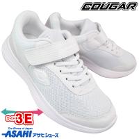 アサヒシューズ ASAHI スニーカー クーガー J001 ホワイト/ホワイト 19〜25cm キッズ ジュニア スニーカー 子供靴 通学靴 白靴 マジックテープ 3E アサヒJ001 | 靴ショップやまう