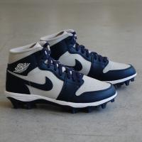 NIKE Jordan 1 Mid TD Wolf Grey ナイキ ジョーダン ワン ミッド ネイビー グレー アメリカ フットボール アメフト スパイク 野球 ラクロス 海外 USA 限定