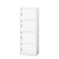 鍵付き4段ボックスR ホワイト 組立式 | ショップ アメイジング