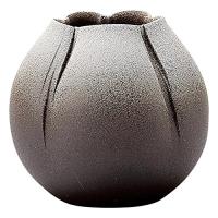 信楽焼 へちもん 花瓶 フラワーベース 大きい 丸型 茶色 白 残雪つぼみ 陶器 MR-1-2535 | ショップショコラ