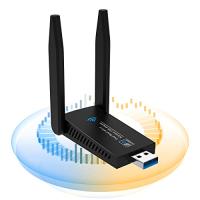 2022 無線lan 子機 KIMWOOD wifi usb 1300Mbps 2.4G/5G デュアルバンド USB3.0 wifi 子機 5dBi超高速通信 回転アンテナ 802.11ac/n/a/g/b技術 放熱穴 | ショップショコラ