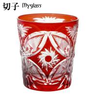 切子 グラス ハンドカットマイグラス 蝶フリーカップ 赤 CO-12RD | e雑貨屋 Yahoo!店