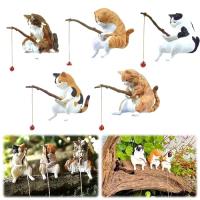 AAGWW カプセルトイ 子猫釣り置物 水槽造景 レジャー猫 釣り猫 懸垂装飾品 ガチャガチャ玩具（猫の釣り5点セット） | ショップアーミン