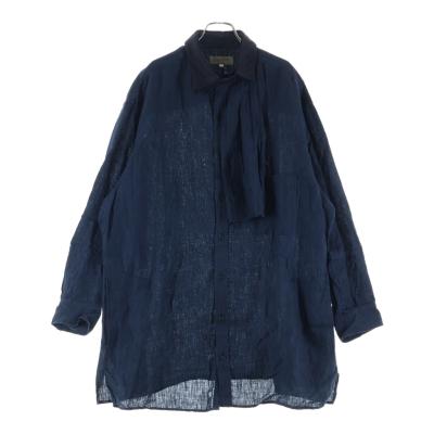 Yohji Yamamoto POUR HOMME ヨウジヤマモト プールオム 23SS プリーツディテール シャツ 長袖シャツ ネイビー HZ-B51-319 Yohji Yamamoto POUR HOMME ヨウジヤマモト プールオム 23SS プリーツ