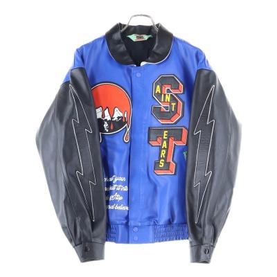SAINT MICHAEL セントマイケル 23AW HOLY GRAIL レザーバーシティジャケット スタジャン ブルー SM-A23-0000-C24 SAINT MICHAEL セントマイケル 23AW HOLY GRAIL レザーバーシティ