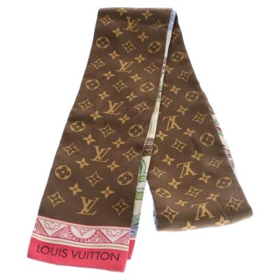 【美品】ルイヴィトン　バンドー シークレットガーデン　シルク　スカーフ LOUIS VUITTON（ルイ・ヴィトン） モノグラム シークレットガーデン