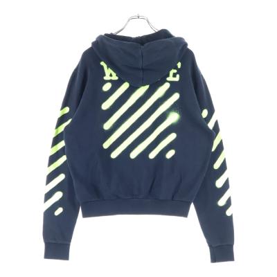 オフホワイト パーカー（off white）（ジップ、ボタン：ジップアップ