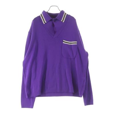 Palm Angels パームエンジェルス 22FW ロングスリーブトラックニットポロシャツ パープル PHHA051F22KIN001 Palm Angels（パームエンジェルス） 22FW ロングスリーブトラック