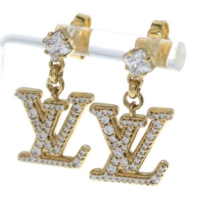 LOUIS VUITTON ピアス（石素材：ラインストーン）｜レディース