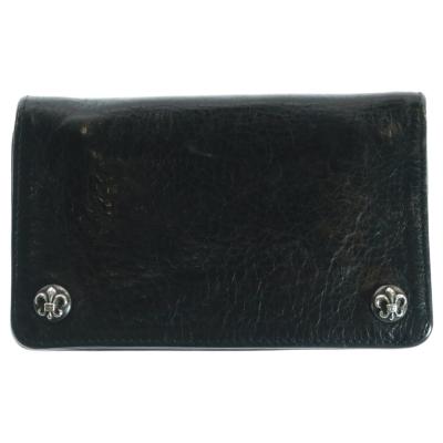 クロムハーツ　レザー 二つ折り財布 黒 CHROME HEARTS Chrome Hearts クロムハーツ 二つ折り財布 SQ ZIP