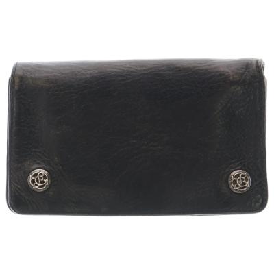 クロムハーツ　２つ折り財布 クロムハーツ2ジップウォレットクロスボタンwithストラップブラック