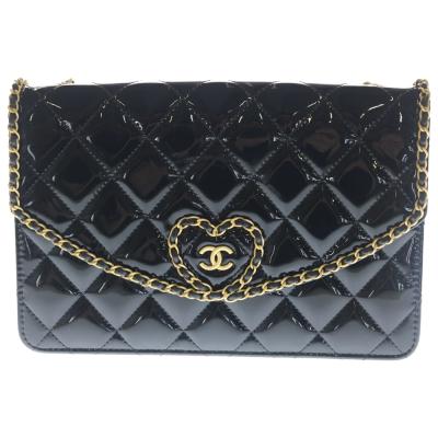 正規品♡最安値♡シャネル　チェーンバッグ　エナメル　マトラッセ　黒　バッグ　財布 楽天市場】シャネル チェーンウォレット エナメルの通販