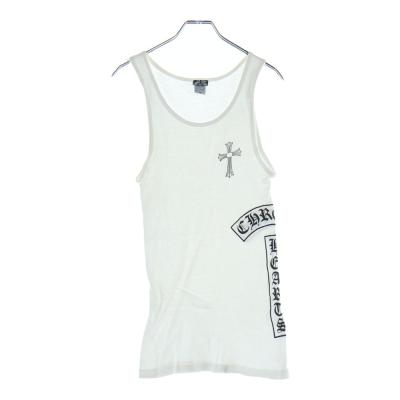 クロムハーツ白タンクトップ OLD フローラルプリント レディース CHROME HEARTS クロム・ハーツ MAYUMI RIB TANKTOP WHITE タンクトップ
