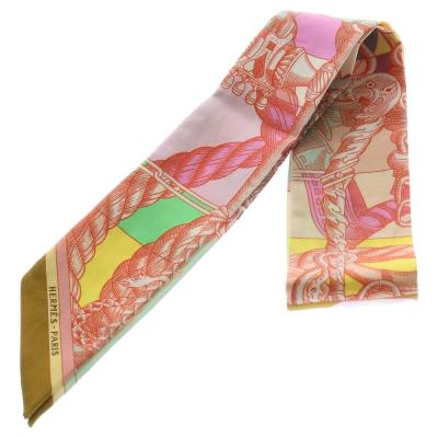 美品 エルメス ツイリー Etriers Remix 鎧 リミックス シルク マリン  