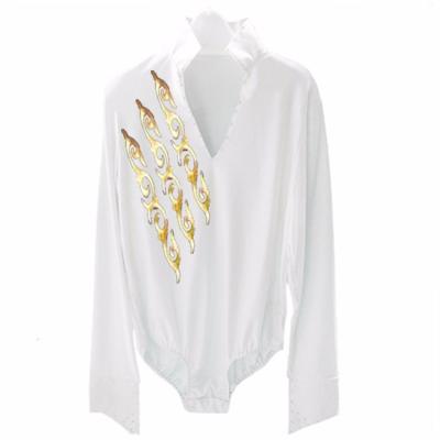 ラテンシャツ メンズ 白（スポーツ用品）（サイズ（S/M/L）：4L～）の