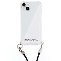 PHONECKLACE ロープショルダーストラップ付きクリアケース for iPhone 13 ネイビー | covers ヤフー店