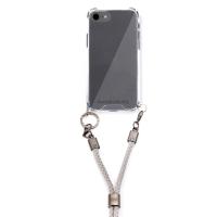 PHONECKLACE ロープショルダーストラップ付きクリアケース for iPhone SE 3/SE 2/8/7 グレー | covers ヤフー店