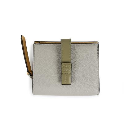 【極美品】LOEWE バーティカルウォレット グレー/ブルー　二つ折り財布 極美品】LOEWE バーティカルウォレット グレー/ブルー 二つ折り財布