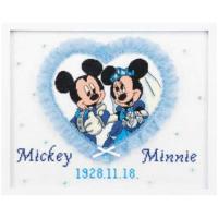 クロスステッチ刺繍 キット スウィートハート 7197 白 ミッキーマウス ミニーマウス Disney ディズニー 結婚式 ウエディング 材料 手芸キット 飾り オリムパス | 手芸のハグルマ