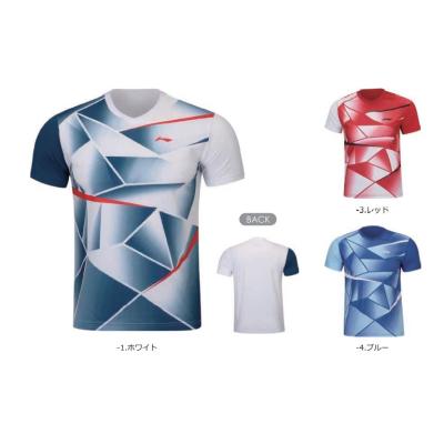 LI-NING　バドミントンウェア ユニSサイズ ホワイト/レッド LI-NING AAYU143 ゲームウェア バドミントンウェア(ユニ/メンズ