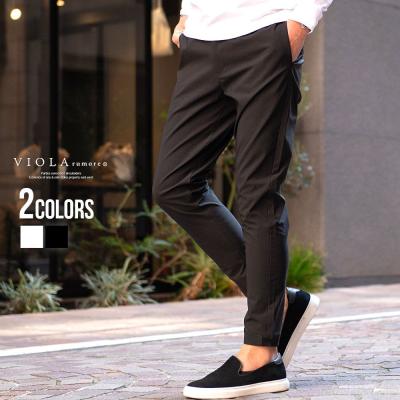 リブパンツ メンズ イージーパンツ ストレッチパンツ テーパードパンツ 4WAY ストレッチ ゴルフパンツ VIOLA ヴィオラ ビオラ ポケット付き ロゴ タイト 伸縮性 ブラック 黒 M L XL 大人 上品 20代 30代 40代 ユニセックス 男性 服 春 春服 ファッション セール SALE [Y52201] VIOLA リブパンツ メンズ ヴィオラ ブランド ロング イージー