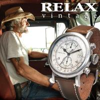 メンズ 腕時計 クロノグラフ RELAX vintage リラックスヴィンテージ 革