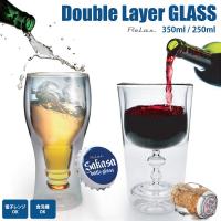 おもしろ 雑貨 インテリア ワイングラス ビール ダブルレイヤーグラス Double Layer GLASS  ダブルウォールグラス 二重 ギフト プレゼント RELAX リラックス 