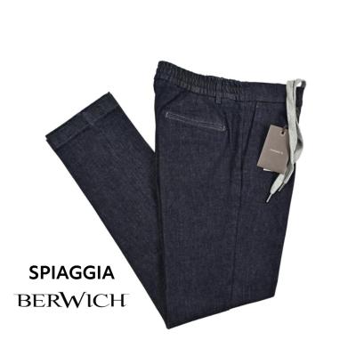 BERWICH ベルウィッチ scotch サイズ50 ネイビー　綿×麻 未使用 BERWICH ベルウィッチ リヨセルリネンチノパンツ 50