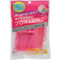 キシリトール配合 フロス&amp;ピック ピーチミントフレーバー 50本入 [UFCサプライ] | 創快健美