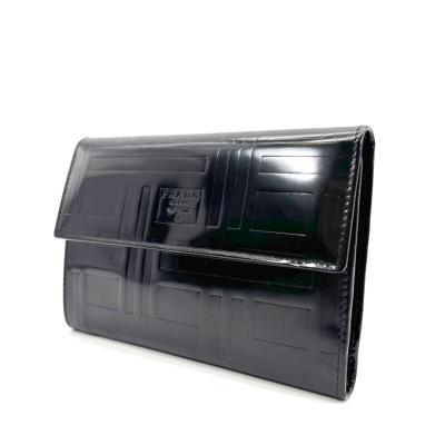 PRADA プラダ 三つ折り財布 エナメル 黒 ブラック prada三つ折り財布（バッグ、小物素材：エナメル）のおすすめ人気商品