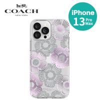 COACH iPhone 13 Pro Max Case Tea Rose Purple コーチ 抗菌　3m落下試験クリア ワイヤレス MagSafe充電可能 クリア ケース | スマートアイテムショップ