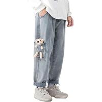 ジーンズ メンズ デニムパンツ ストレッチ 大きいサイズ ジーパン くま クマ付き ロングパンツ ストレート ゆったり おしゃれ 可愛い カ Cutestore 通販 Yahoo ショッピング