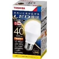 (10個セット・送料無料)LED電球・電球形 E26口金 一般電球形 全方向タイプ 白熱電球40W形相当 電球色 東芝ライテック LDA5L-G/40W-2 | 住まいるライト